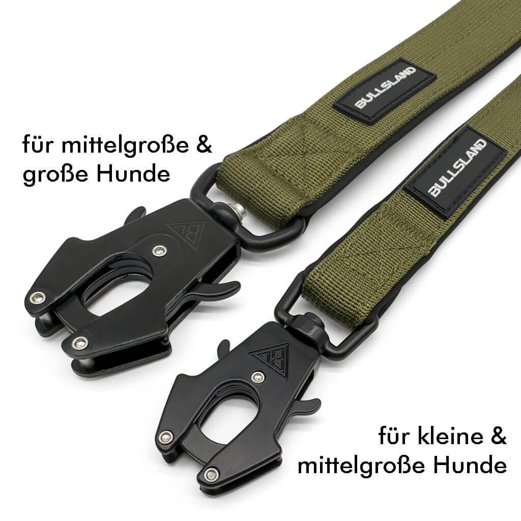 2,5m Tactical Hundeleine dreifach verstellbar - Navy Green - Bullsland Dogwear