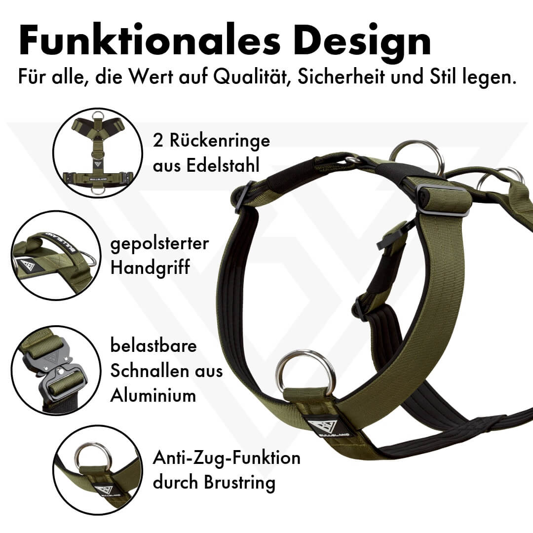 Tactical Y-Harness "Pro" – with Handle - Navy Green