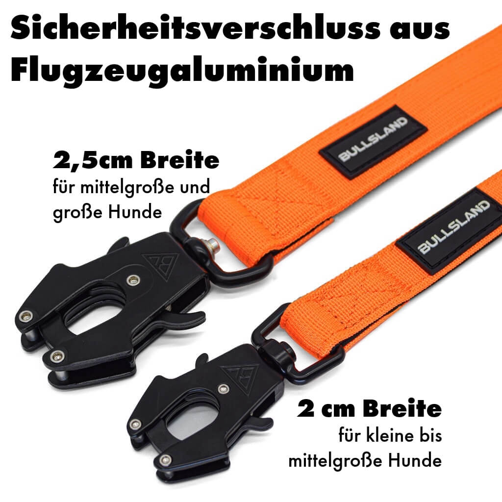 1,5m Tactical Hundeleine mit Handschlaufe - Orange - Bullsland Dogwear