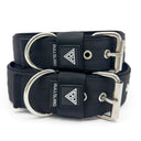 Breites Nylonhalsband mit Edelstahl Dornschließe in schwarz von Bullsland Dogwear