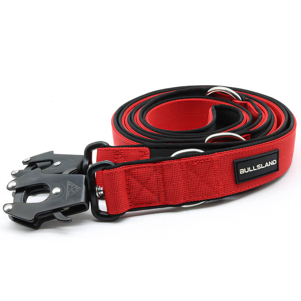 Tactische hondenriem – 3-voudig verstelbaar, robuust en veilig – Rood