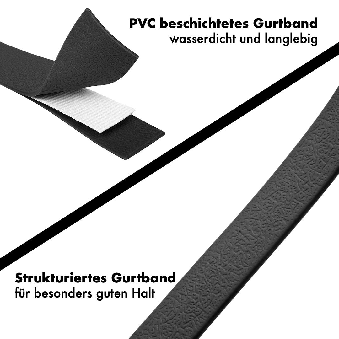 PVC-hondenriem met volgfunctie – waterdicht en gemakkelijk schoon te maken, met draaisluiting en neopreen handvat – zwart