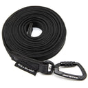 Schwarze Schleppleine mit TWIST-Lock Sicherheitskarabiner, robust und ohne Handgriff.