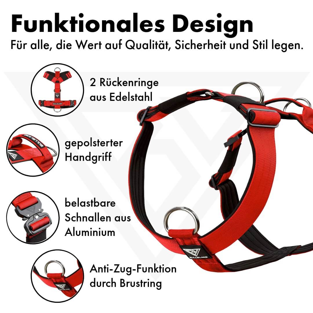 Tactisch Y-harnas "Pro" – met handvat - Rood